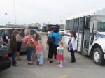 Easter and Rumpke tour 023 Lining up to get on the tour bus.